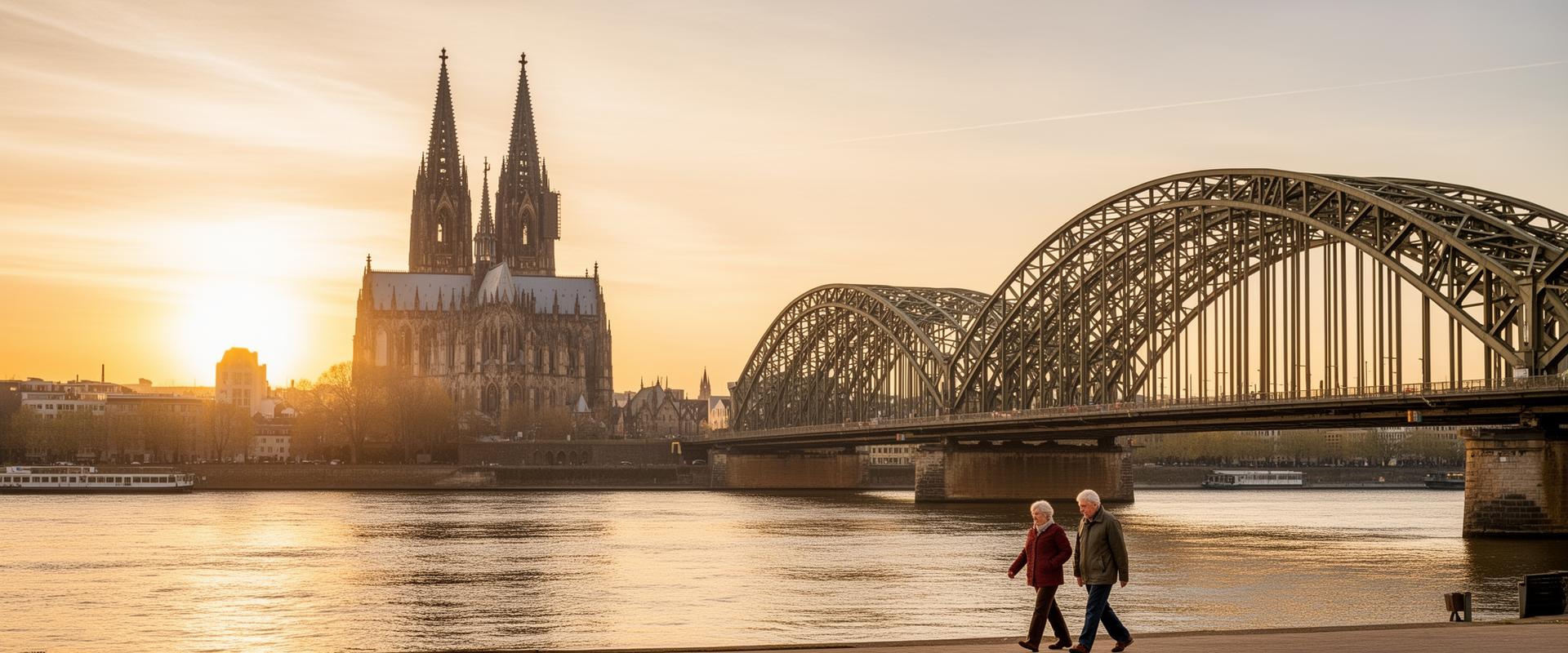 Kölner Dom und Hohenzollernbrücke am Rhein – 24-Stunden-Pflege in Köln